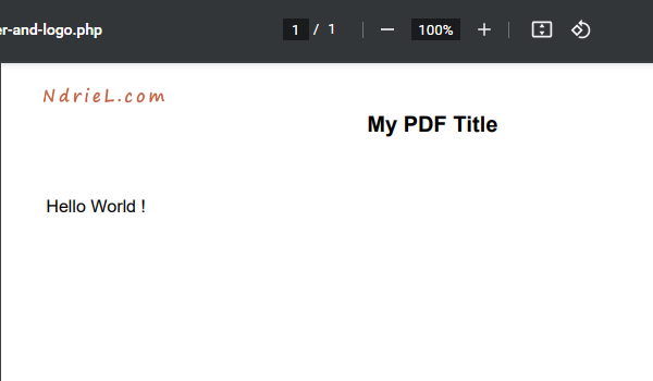Create PDFs In PHP With Header/Footer
