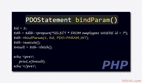 Use PHP PDOStatement bindParam