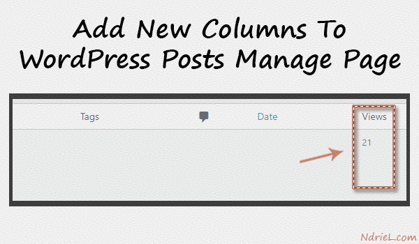 Add New Columns To WP Posts Manage Page