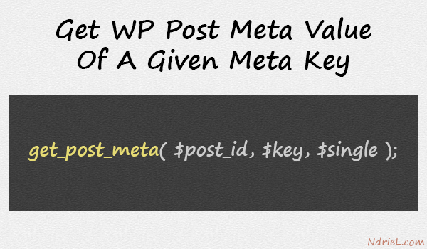 Get WP Post Meta Value Of A Given Meta Key