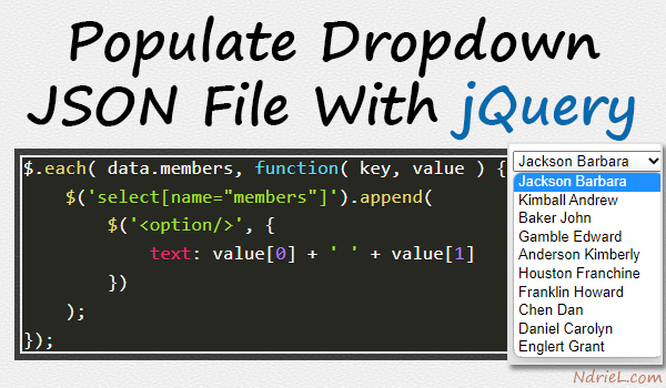 Populate Dropdown JSON File With jQuery