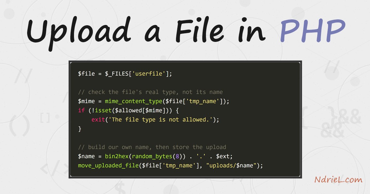 Upload a File in PHP