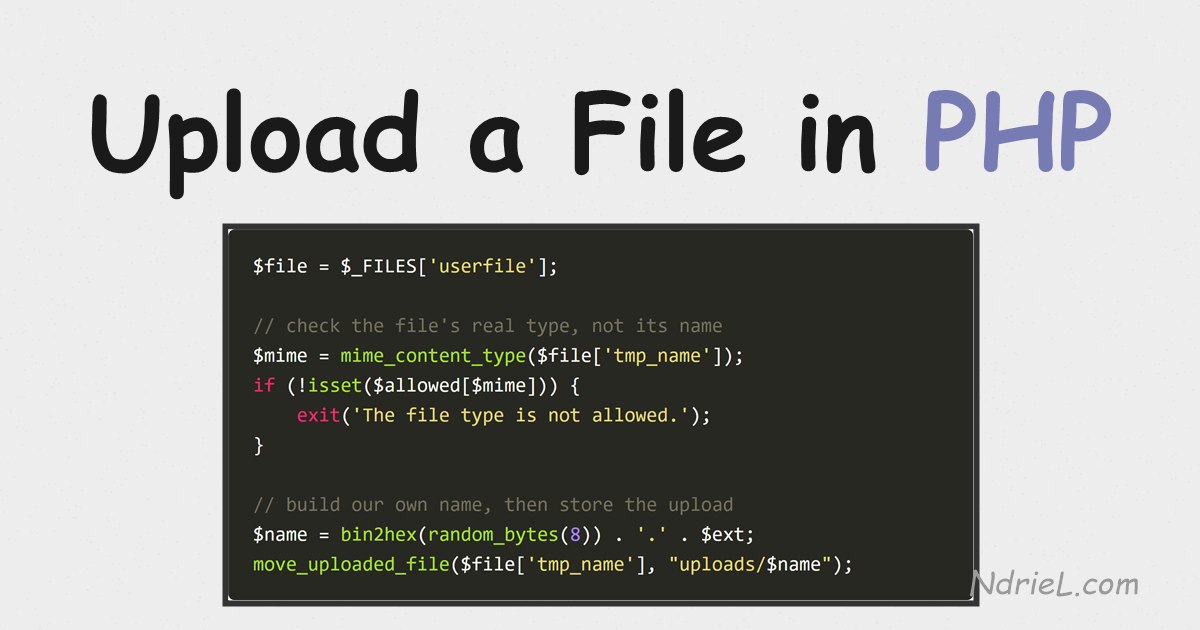 Upload a File in PHP
