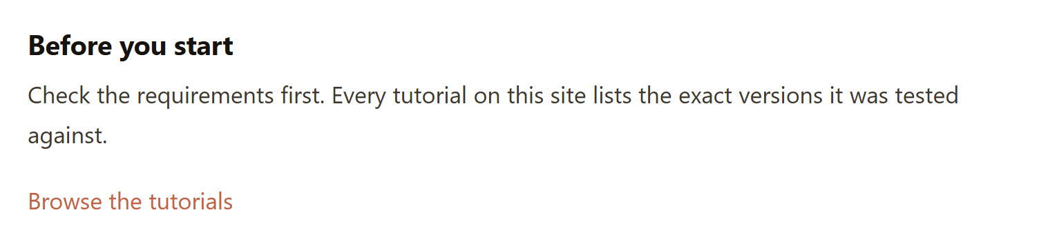 block pattern: the Tip box heading, paragraph and link rendered on the front end